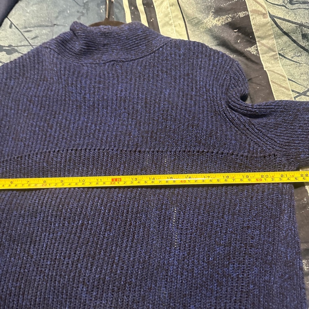 Karl Lagerfeld Paris Size Small Navy Open Front Waterfall Cardigan - Picture 6 of 10